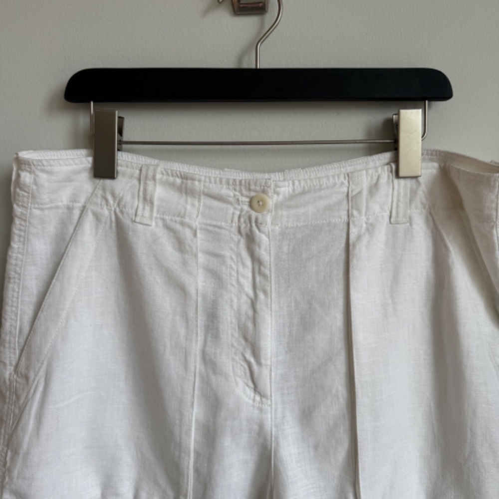 J Crew White Linen Blend Cargo Shorts Size 14 - Picture 4 of 6